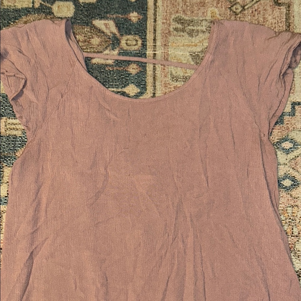 Active USA Pink Fitted Cap Sleeve Blouse